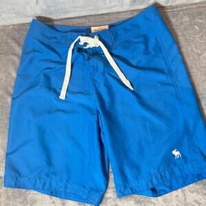 Abercrombie & Fitch Blue Board Shorts Swim Trunks Mens Large Moose Logo Surf